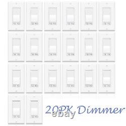 20PK 3-Way Dimmer Switch, No Neutral Wire Needed, 15A 120V for Residential Use