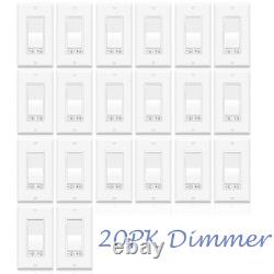 20PK 3-Way Dimmer Switch, No Neutral Wire Needed, 15A 120V for Residential Use