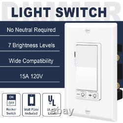 20PK 3-Way Dimmer Switch, No Neutral Wire Needed, 15A 120V for Residential Use