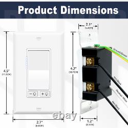 20PK 3-Way Dimmer Switch, No Neutral Wire Needed, 15A 120V for Residential Use
