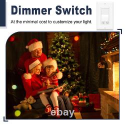 20PK 3-Way Dimmer Switch, No Neutral Wire Needed, 15A 120V for Residential Use