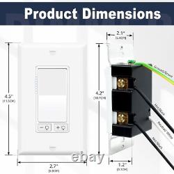 20PK 300W LED 600W Incandescent Dimmer Switch No Neutral 3 Way / Single Pole ETL