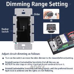 20PK Black Dimmer, Single-Pole or 3-Way, Wallplate Included