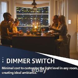 20PK Decorator Dimmer Light Wall Switch Single-Pole or 3-Way for Dimmable Bulbs