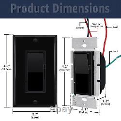 20PK Single Pole/3-Way LED Dimmer Light Switch Wall Plate Included, UL Listed