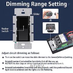 20PK Single Pole/3-Way LED Dimmer Light Switch Wall Plate Included, UL Listed