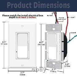 20PackK Dimmer Light Switch for 150W Dimmable LED/CFL Lights Wall Plate Included