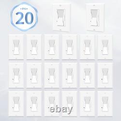 20Packs Single / 3-Way Dimmer Light Switch for Dimmable LED / Incandescent / CFL