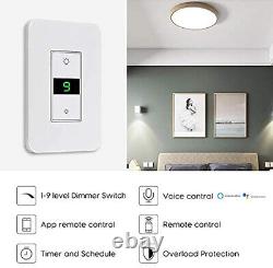2Pcs Smart Dimmer Light Switch WiFi in wall Remote Control for Alexa Google Home