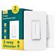 3 Way Smart Dimmer Switch 2 Pack, 2 Master 3 Way Dimmable Light Switches, 2.4ghz