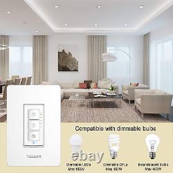 3 Way Wifi Smart Dimmer Switch, Three Way Dimmable Light Switch, 2 Master and 2
