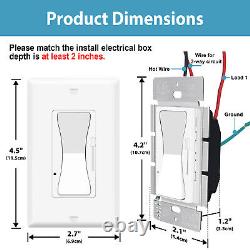 30 Packs Single Pole / 3-Way Decora White Dimmer Switch 15A 120V ETL Listed