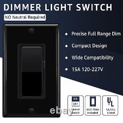 30PK Black Dimmer Switch, 3-Way LED/CFL/Incandescent, ETL Listed