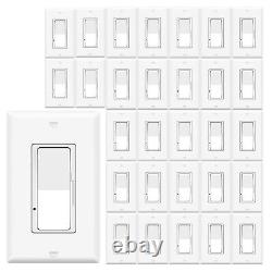 30PK Dimmer Light Switch Single Pole/3-Way for 150W Dimmable LED / CFL Lights