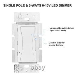 4 Pack White 0-10V Dimmer Switch for LED Lights
