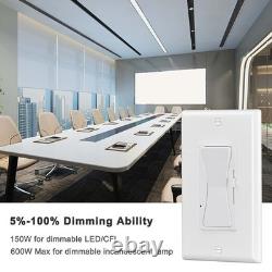 4 Pack White 0-10V Dimmer Switch for LED Lights