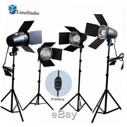 4 sets continuous barndoor lighting stand kit with dimmer switch photography