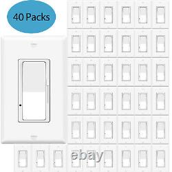 40PK Dimmer Switch for Dimmable LED / Halogen and Incandescent Bulbs, UL Listed