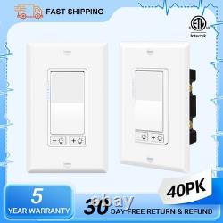 40PK Easy Install 3 Way / Single Pole LED Dimmer Switch No Neutral Wire 120V ETL