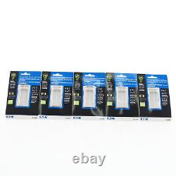 5 Eaton Lt Almond Slide Dimmers withPreset LED/CFL/INC/HAL/FLR/ELV/MLV SUL06P-LA