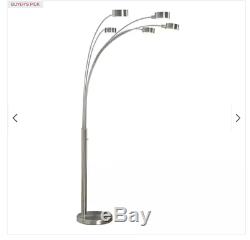 5 Light Floor Lamp Modern Arched 88 Inch Brushed Steel Dimmer Switch In Door