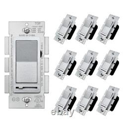 5 Pack Dimmer Light Switch, Single Pole or 3-Way, Compatible with Dimmable LED