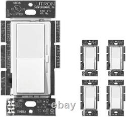 5 Pack Lutron Diva LED+ Dimmer for LED, Halogen, Incandescent Bulbs DVCL-153P-WH