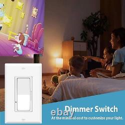 50 Packs Single Pole / 3-Way Decora White Dimmer Switch 15A 120V ETL Listed