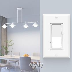 50 Packs Single Pole / 3-Way Decora White Dimmer Switch 15A 120V ETL Listed