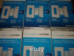 6 NEW SEALED Lutron Caseta Remote & Wall Mounting Kit PJ2W-P2B-WH-R