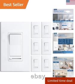 6 Pack Dimmer Light Switch, Single-Pole or 3-Way Slide Dimmer Switches for Le 6 Pack Dimmer Light Switch, Single-Pole or 3-Way Slide Dimmer Switches for Le