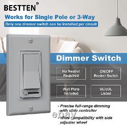 6 Pack Dimmer Switch, 3 Way or Single Pole, for Dimmable LED Light, Halogen a