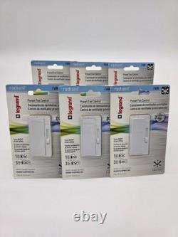 6 Pack LEGRAND RADIANT RHDH163PWCCV6 Preset Fan Control Switch 3-Way White