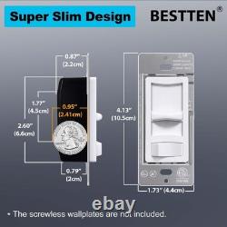 6 Pack Super Slim Dimmer Switch, Single Pole or 3-Way, Dimmable Light Switch