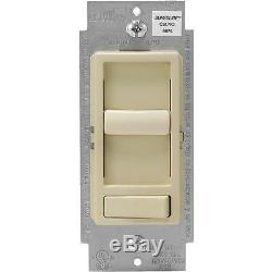 6 Pk Leviton Ivory Single Pole 3-Way Slide Dimmer Light Switch R61-06674-P0I