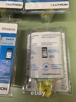 6 X Lutron Caseta Wireless Smart Lighting Switch (PD-5ANS-WH-R) NEW