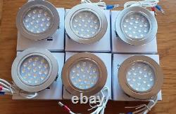 6 x Nickel (Dimmable) Camper LED interior lights Complete with 2 Dimmer Switches