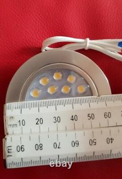 6 x Nickel (Dimmable) Camper LED interior lights Complete with 2 Dimmer Switches