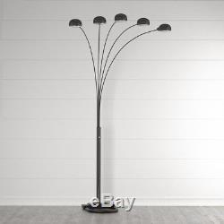 84 In. 5 Arms Arch Black Floor Lamp Decorative Light Dimmer Switch Metal Accent
