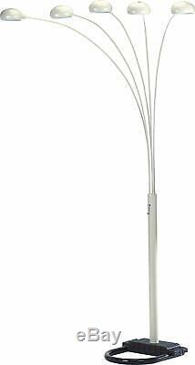84 Tall 5 Adjustable Arm Arch Arching Dimmer Switch Floor Lamp Light, White