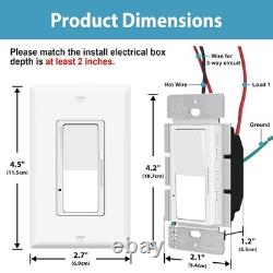 8PK Dimmer Light Switch 15A 120-277V LED / Incandescent / CFL ETL Listed