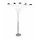 Artiva Floor Lamp Modern Arched 88 In Tree Dimmable Brushed Steel Nickel 5-light