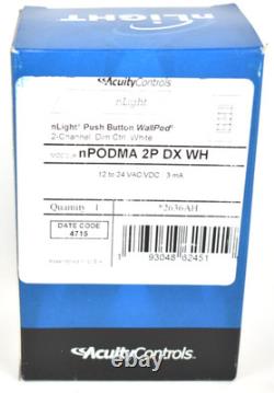 Acuity nLight NPODMA 2P DX WH Wall Switch 2-Channel Dimmer Control White