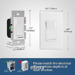 Amico 10 Pack Dimmer Light Switch, Single-Pole or 3-Way 3Way, White