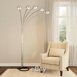 Arch Floor Lamp Bedroom Living Room Lighting Dimmer Switch Brushed Nickel 5-Arms