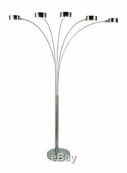 ArtivaUSA Modern 5 Steel Arched Floor Lamp with Rotatable Shade, Dimmer Switch
