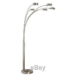 ArtivaUSA Modern 5 Steel Arched Floor Lamp with Rotatable Shade, Dimmer Switch
