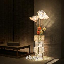 Attractive LED Beside Lamp with Rattan Base Dimmable Floor Nightstand Light Deco