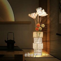 Attractive LED Beside Lamp with Rattan Base Dimmable Floor Nightstand Light Deco