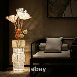 Attractive LED Beside Lamp with Rattan Base Dimmable Floor Nightstand Light Deco